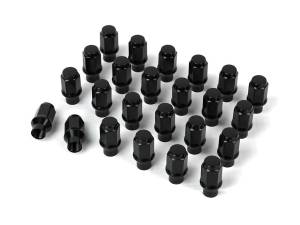 ICON ALLOYS LUG NUT KIT BLACK - 14 X 1.5 / 24 COUNT 6 POINT CUSTOM SHANK - 89141524B-ET