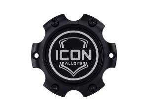 ICON ALLOYS - EMBOSSED CENTER CAP SATIN BLACK / WHITE - 6 X 135 - RX-6135-S2