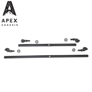 Apex Heavy Duty 1 Ton Tie Rod & Drag Link Assembly in Black Aluminum | 07-18 Jeep Wrangler JK JKU Rubicon Sahara Sport. - KIT150-NoFlip