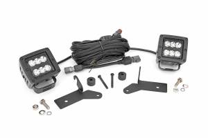 Rough Country LED Light - Hinge Mnt - 2" Black Pair - Jeep Gladiator JT/Wrangler 4xe/Wrangler JL (18-23) - 70052