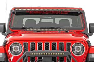 Rough Country - Rough Country Jeep 50-inch Straight LED Light Bar Upper Windshield Kit w/ Single-Row Black Series LED (20-22 Gladiator JT, 18-22 Wrangler JL) - 70065 - Image 6