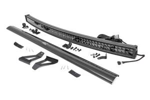 Rough Country LED Light - Windshield Mnt - 50" BLK Dual Row - White DRL - Jeep Cherokee XJ (84-01) - 70074