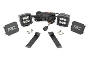 Rough Country LED Light Kit - Ditch Mount - 2" Black Pair - Spot - Jeep KL (14-21) - 70078