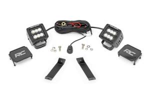 Rough Country LED Light Kit - Ditch Mount - 2" Black Pair - Flood - Jeep Cherokee KL (14-21) - 70079