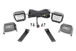 Rough Country LED Light Kit - Ditch Mount - 3" OSRAM - Wide - Jeep Cherokee KL (14-21) - 70082