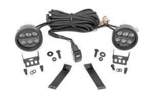 Rough Country LED Light Kit - Ditch Mount - Black Series Round - 3.5 Inch - Amber DRL - Jeep Cherokee KL (14-21) - 70083