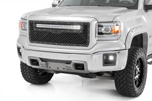 Rough Country Mesh Grille - 30" Dual Row LED - Black - GMC Sierra 1500 (14-15) - 70190