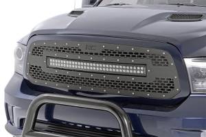 Rough Country - Rough Country Mesh Grille - 30" Dual Row LED - Black - Amber DRL - Ram 1500 (13-18 & Classic) - 70199BDA - Image 3