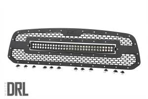 Rough Country Mesh Grille - 30" Dual Row LED - Black - White DRL - Ram 1500 (13-18 & Classic) - 70199DRL