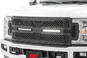 Rough Country - Rough Country Mesh Grille - 12" Dual Row LED - Black - Ford Super Duty (17-19) - 70216 - Image 3