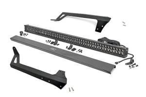 Rough Country - Rough Country LED Light - Windshield Mnt - 50" Black Dual Row - White DRL - Jeep Wrangler JK (07-18) - 70504BLDRL - Image 1