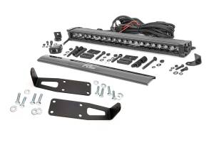 Rough Country LED Light - Bumper Mnt - 20" Black Single Row - White DRL - Ram 2500 (10-18) - 70568BLDRL