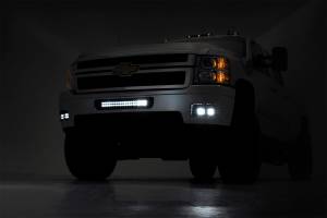 Rough Country - Rough Country Chevrolet LED Fog Light Kit - Black Series w/ White DRL (11-14 Silverado HD) - 70628DRL - Image 2