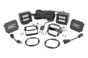 Rough Country LED Light - Fog Mount - 2" Black Pair - Jeep Wrangler JK (10-18) - 70630