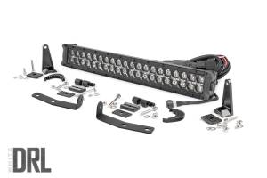 Rough Country LED Light - Bumper Mount - 20" Black Dual Row - White DRL - Nissan Titan XD (16-21) - 70645DRL