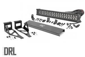 Rough Country LED Light - Bumper Mount - 2" Black Dual Row - White DRL - Ford Super Duty (05-07) - 70665DRL