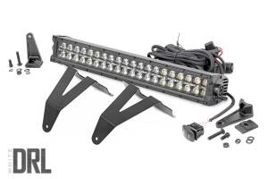 Rough Country LED Light - Bumper Mount - 20" Black Dual Row - White DRL - Ram 1500 (19-23) - 70779DRL