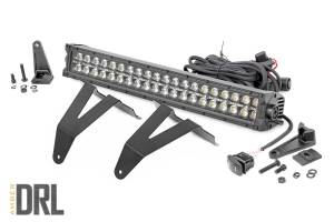 Rough Country LED Light - Bumper Mount - 20" Black Dual Row- Amber DRL - Ram 1500 (19-23) - 70779DRLA