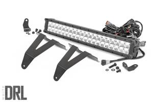 Rough Country - Rough Country LED Light - Bumper Mount - 20" Chrome Dual Row - White DRL - Ram 1500 (19-23) - 70780 - Image 1