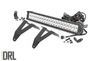 Rough Country LED Light - Bumper Mount - 20" Chrome Dual Row - Amber DRL - Ram 1500 (19-23) - 70781