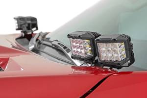 Rough Country - Rough Country LED Light - Ditch Mount - Dual 2" Black Pairs - Amber DRL - Toyota Tundra (14-21) - 70838 - Image 2