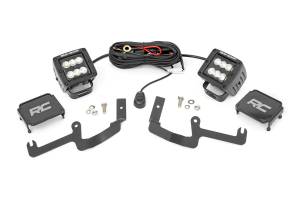 Rough Country LED Light - Ditch Mount - 2" Black Pair - Flood - Chevy Silverado 1500 (19-23) - 70842