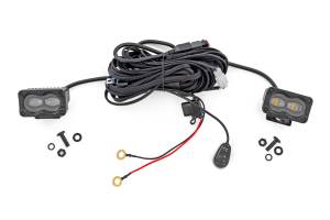 Rough Country - Rough Country 3x1.75 Inch Black Series LED Slim Aux SAE Fog Pair - 70910 - Image 1