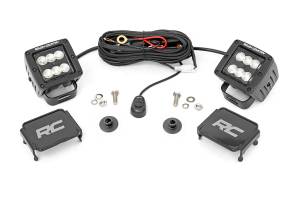 Rough Country LED Light - Ditch Mount - 2" Black Pair - Flood Pattern - Ford Bronco (21-23) - 71046