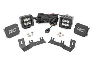 Rough Country LED Ditch Light Kit - 2in Black Pair - Spot - Chevy/GMC 1500 (14-18) - 71052