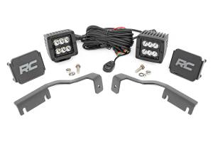 Rough Country LED Light - Ditch Mount - 2" Black Pair - Spot - Nissan Frontier (22-23) - 71064