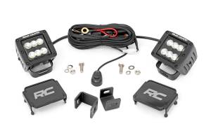 Rough Country - Rough Country LED Light - Ditch Mount - 2" Black Pair - Flood - Toyota Tundra (22-23) - 71072 - Image 1