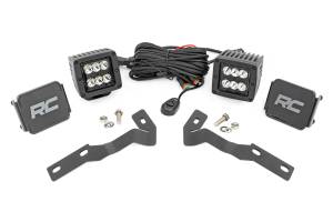 Rough Country - Rough Country LED Light Kit - Ditch Mount - 2" Black Pair - Spot - Toyota Tacoma (16-23) - 71080 - Image 1