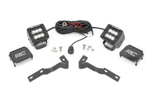 Rough Country - Rough Country LED Light Kit - Ditch Mount - 2" Black Pair - Flood - Toyota Tacoma (16-23) - 71081 - Image 1