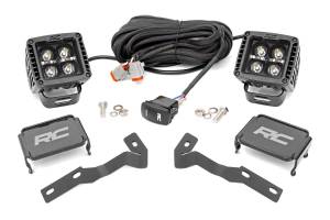 Rough Country - Rough Country LED Light Kit - Ditch Mount - 2" Black Pair - White DRL - Toyota Tacoma (05-15) - 71089 - Image 1