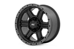 Rough Country Rough Country 79 Series Wheel - One-Piece - Semi Gloss Black w/Gunmetal Ring - 17x8.5 6x5.5 0mm - 79170912B