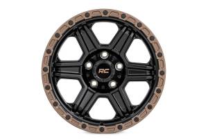 Rough Country - Rough Country Rough Country 79 Series Wheel - One-Piece - Semi Gloss Black w/Bronze Ring - 18x9 - 6x5.5 - 0mm - 79180912 - Image 2