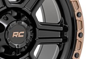 Rough Country - Rough Country Rough Country 79 Series Wheel - One-Piece - Semi Gloss Black w/Bronze Ring - 18x9 - 6x5.5 - 0mm - 79180912 - Image 4