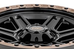 Rough Country - Rough Country Rough Country 79 Series Wheel - One-Piece - Semi Gloss Black w/Bronze Ring - 18x9 - 6x5.5 - 0mm - 79180912 - Image 5