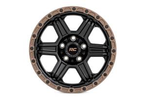 Rough Country - Rough Country Rough Country 79 Series Wheel - One-Piece - Semi Gloss Black w/Bronze Ring - 18x9 - 5x5.5 - -12mm - 79181214 - Image 2