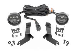 Rough Country LED Light Kit - Ditch Mount - Black Series Round - 3.5 Inch - Amber DRL - Chevy 1500 (99-06) - 82286