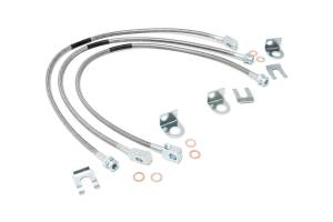 Rough Country Jeep Front & Rear Stainless Steel Brake Lines - 4-6in Lifts (XJ/YJ/TJ) - 89715