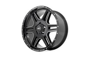 Rough Country - Rough Country Rough Country 92 Series Wheel - Machined One-Piece - Gloss Black - 18x9 - 5x5 - +0mm - 92180018 - Image 1