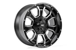 Rough Country Rough Country 93 Series Wheel - One-Piece - Machined Black - 20x10 - 5x5/5x4.5 - -18mm - 93201013