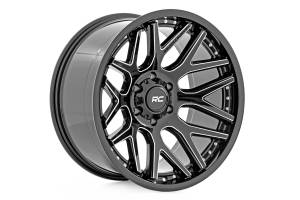 Rough Country Rough Country 95 Series Wheel - One-Piece - Gloss Black Machined - 20x10 - 8x180 - -19mm - 95201006M