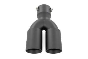 Rough Country - Rough Country Exhaust Tip - Black - Red RC Logo - 2.5-3 Inch Pipe Single Inlet - Dual Outlet - 96050 - Image 4