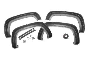 Rough Country Defender Pocket Fender Flares - Black - Chevy Silverado 2500 HD/3500 HD (20-23) - A-C12011-GBA