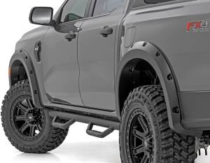 Rough Country Pocket Fender Flares, Painted G1 Absolute Black for 2024 Ford Ranger 2WD/4WD - F-F12401-G1