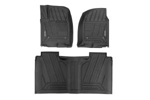 Rough Country Flex-Fit Floor Mats - FR & RR - FR Bucket - Crew - Chevy/GMC 1500/2500HD/3500HD (19-24) - FF-21612