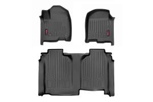 Rough Country Floor Mats - FR and RR - FR Bucket - Crew - w/o Under seat Storage - Chevy/GMC 1500/2500HD/3500HD (19-23) - M-21614