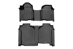 Rough Country Floor Mats - FR & RR - OV Hump - Crew - wo/underseat storage - Chevy/GMC 1500/2500HD/3500HD (19-24) - M-21615